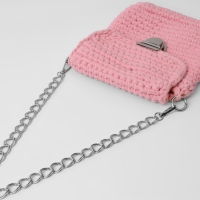 Цепочка для сумки, с карабинами, металлическая, двойная, 19 &times; 14 мм, 60 см, цвет серебряный