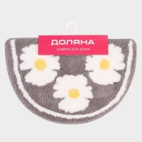 Коврик Доляна Daisies, 40&times;60 см, микрофибра, серый