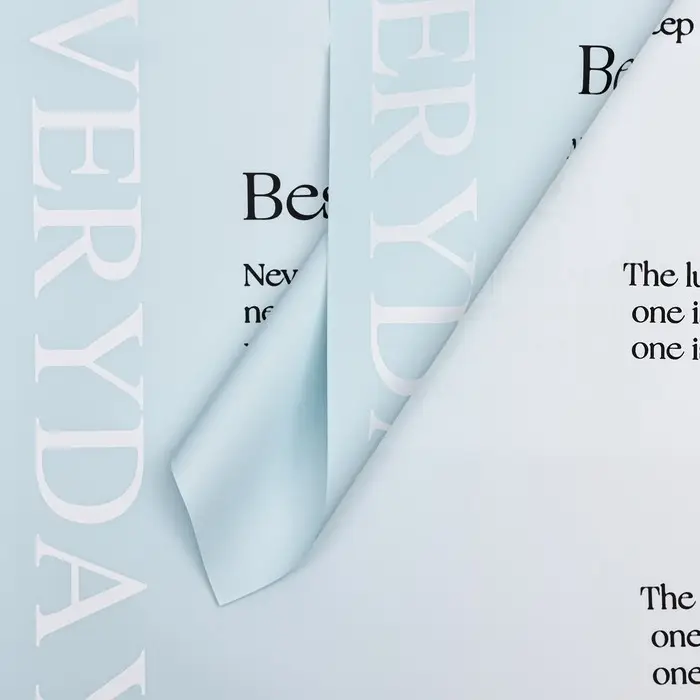 Пленка для цветов матовая, &laquo;Счастье каждый день&raquo;, 58&times;58 см, голубой