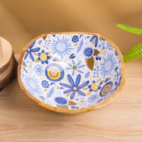 Салатник "Васильки" дерево манго 29х29х11 см