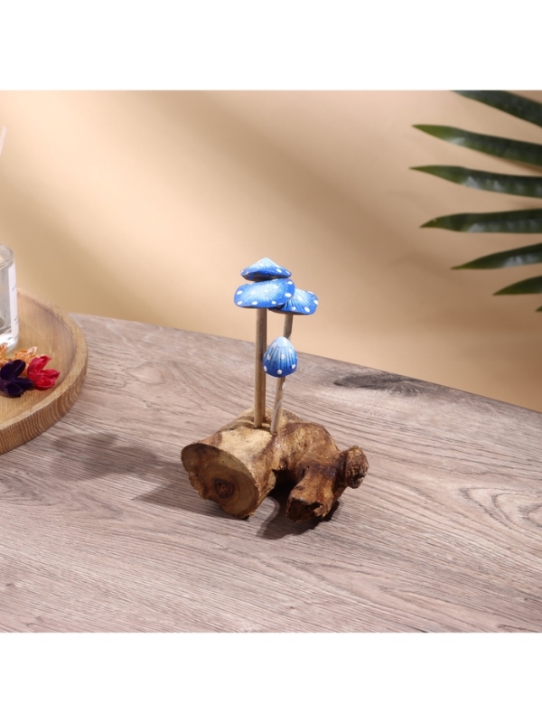 Сувенир "Грибочки" дерево, 8х8х10 см, цв. синий