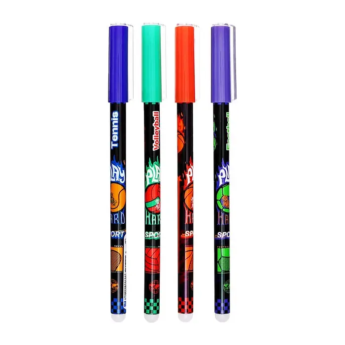 Ручка гелевая СТИРАЕМЫЕ ЧЕРНИЛА, стержень синий, 0.5 мм, корпус Баскетбол МИКС