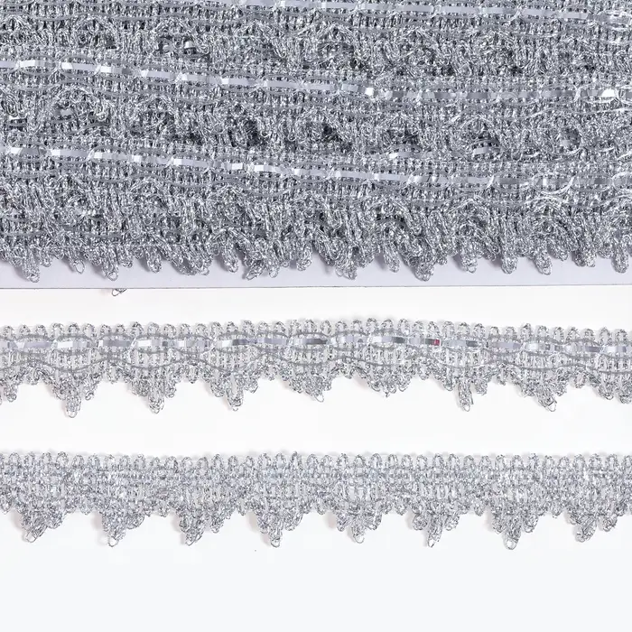 Тесьма серебристая, 2,7 см, в рулоне 10 м