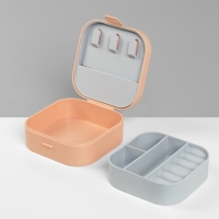 Органайзер для украшений &laquo;Шкатулка&raquo;, с крючками, 9&times;9&times;3.8 см, розовый