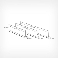 Пластиковый разделитель на Т-основании, с магнитным скотчем, 380&times;45&times;80 мм