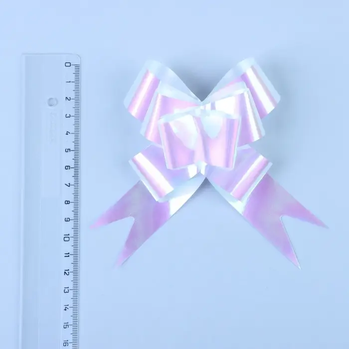 Бант - бабочка №3, перламутровый, белый