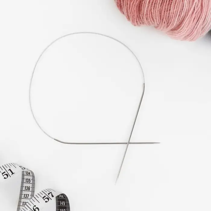 Спицы круговые, для вязания, с металлическим тросом, d=2 мм, 14/60 см