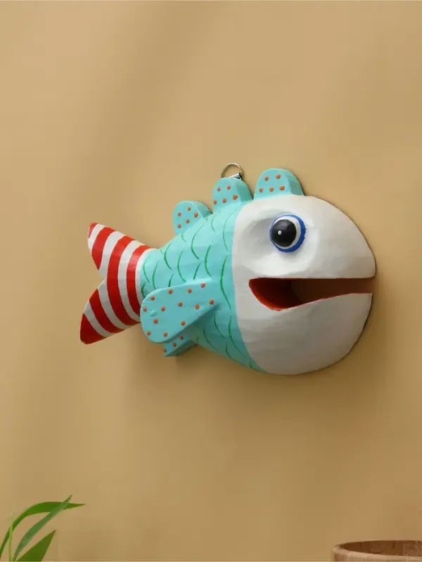 Панно "Рыба-хищник" дерево 20х12х4 см, цв. разноцветный