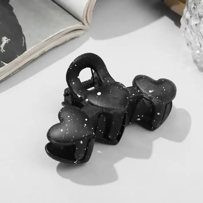 Краб для волос &laquo;Флоранс&raquo;, сердца, 7 см, МИКС