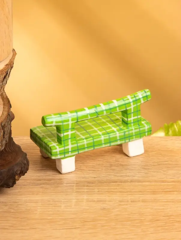 Сувенир дерево "Скамейка" цв. зелёный, 8,5х4х5 см