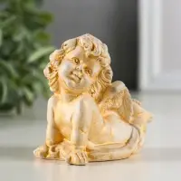 Фигура гипс "Ангел на животе лежит" 6х8 см, позолота