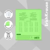 Тетрадь 24 листа, ErichKrause &laquo;Классика CoverPrо Neon&raquo;, в клетку, пластиковая обложка, блок офсет, 100% белизна, зелёная
