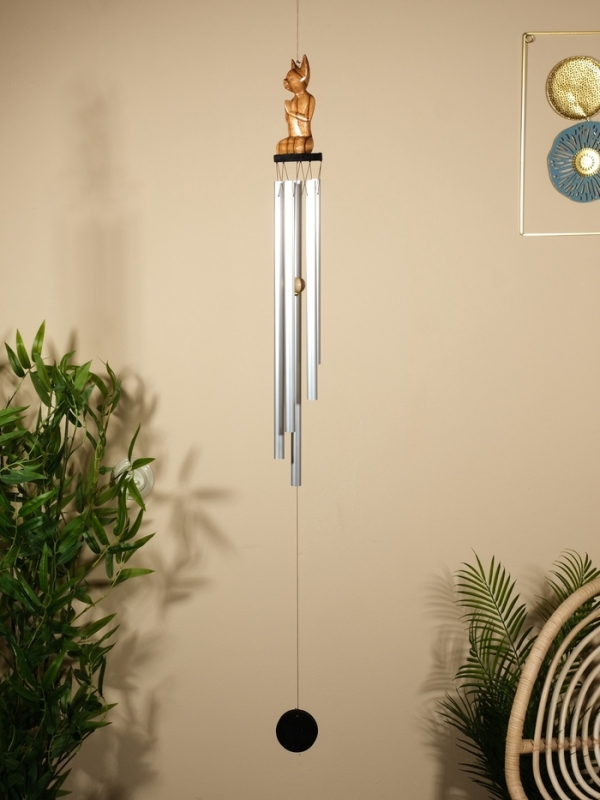 Музыка ветра "Кошка" дерево, алюминий 7х7х70 см