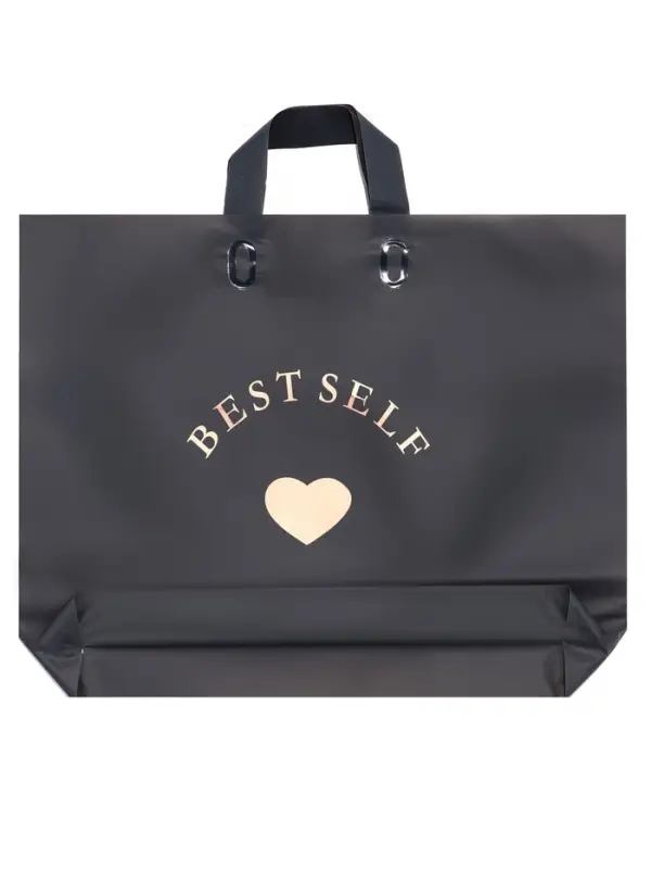 Пакет с петлевой ручкой черный 44 х 35 х 8 см  80 мкм