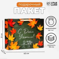 Пакет ламинированный горизонтальный &laquo;С Днем Учителя!&raquo;, 40 х 31 х 11,5 см