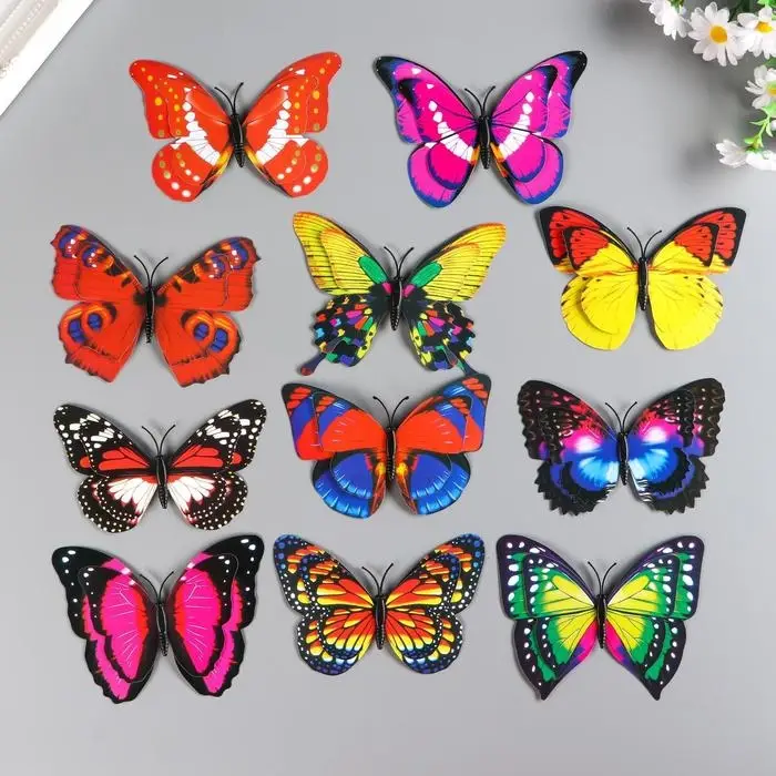 Магнит "Бабочка двухслойная" 11&times;9 см, МИКС