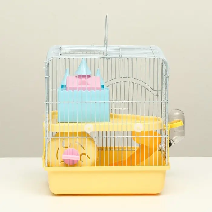 Клетка для грызунов "Пижон", укомплектованная с замком, 27 х 21 х 31 см, жёлтая