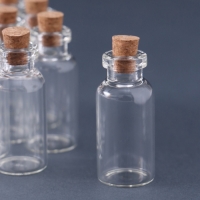 Бутылочка с пробкой, стекло, прозрачная 5 мл набор 12 шт 4х1,8х1,8 см