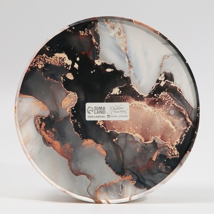 Коробка для макарун, кондитерская упаковка тубус с окном, &laquo;Мрамор&raquo; 20 х 20 х 5 см