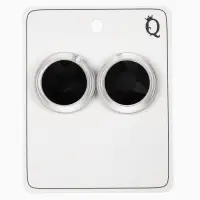 Серьги "Кристалл" круг, цвет прозрачно-чёрный