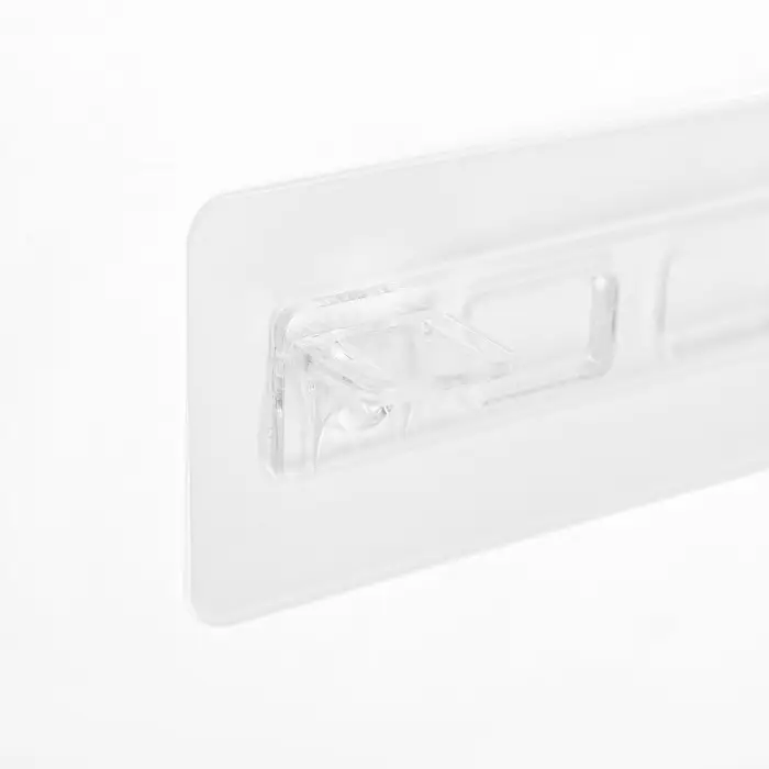 Полкодержатель с клейкой поверхностью ТУНДРА, 120&times;50&times;19 мм, двойной, прозрачный