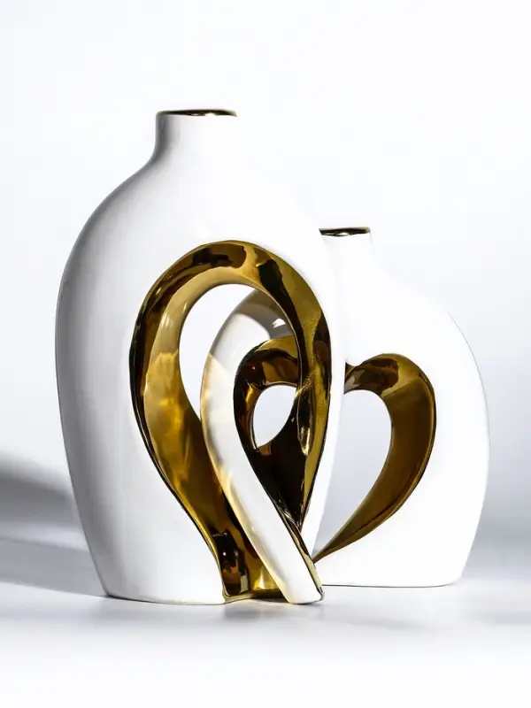 Ваза керамика настольная "Лари" (набор 2 шт) h=26х23, d=4 см, белый