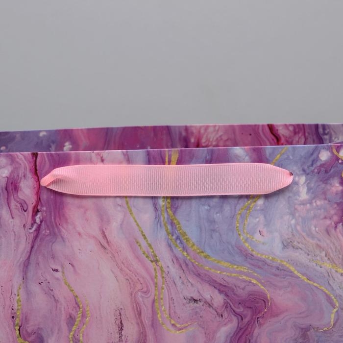 Пакет подарочный ламинированный горизонтальный, упаковка, &laquo;Разводы&raquo;, ML 27 х 23 х 11,5 см