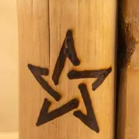 Свеча в бамбуке двойная &laquo;Звезда&raquo;, 13&times;14&times;30 см, 100 мл, бежевая