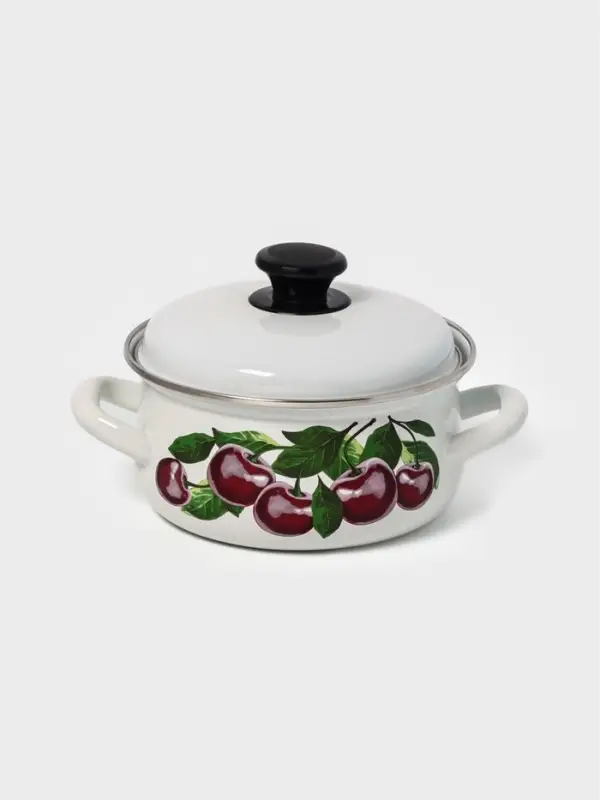 Кастр.сфер. 1.5л (белая)Вишневый сад