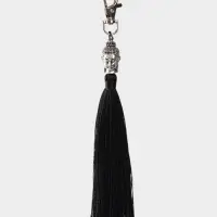 Брелок-кисточка "Будда" 17 см, цв. чёрный, серебристый