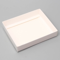 Коробочка сборная с прозрачной крышкой 16&times;13&times;3 см, белая