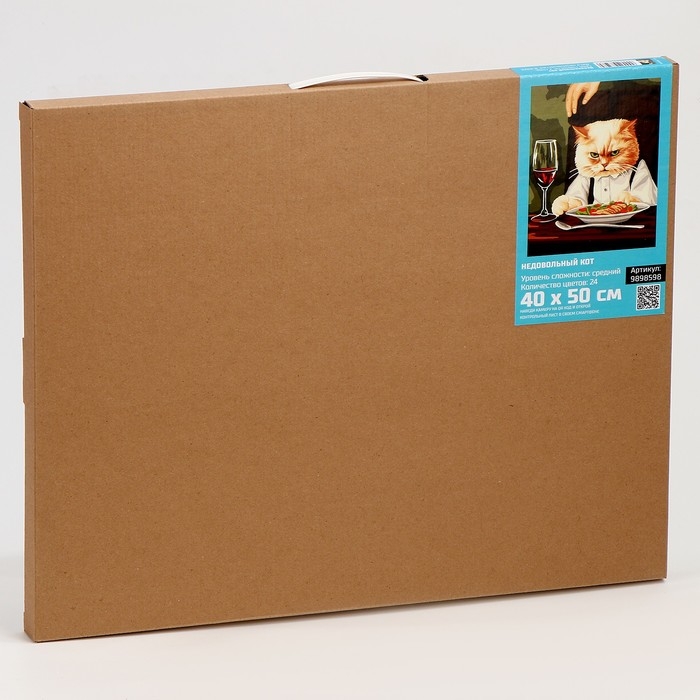 Картина по номерам на холсте с подрамником "Недовольный кот" 40*50 см