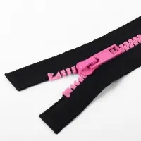 Молния &laquo;Трактор&raquo;, №5, разъёмная, замок автомат, 80 см, чёрная, розовая