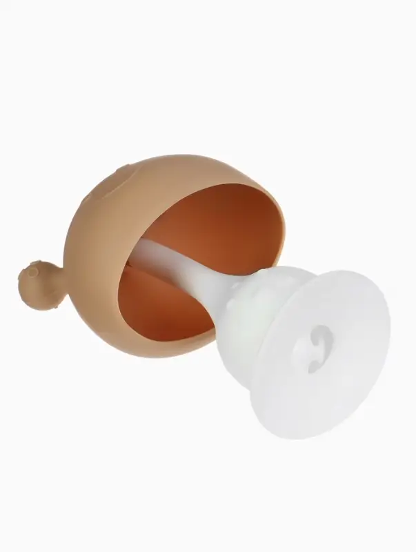 Прорезыватель силиконовый для зубов с погремушкой 3 в 1 M&B &laquo;Зайка&raquo;, бежевый