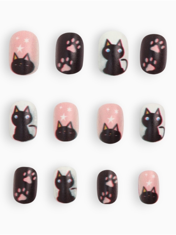 Детские накладные ногти "Meow", 12 шт