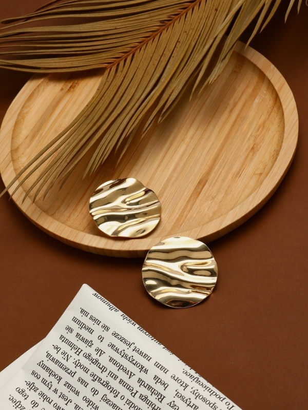 Клипсы &laquo;Тренд&raquo; круг, цвет золото