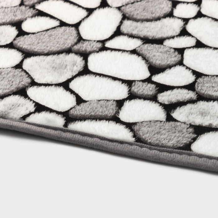 Коврики для ванной и туалета Доляна &laquo;Галька&raquo;, 3 шт: 40&times;45 см, 40&times;50 см, 50&times;80 см