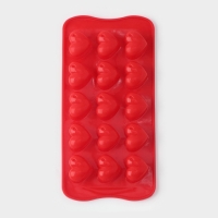 Форма для конфет и шоколада Доляна &laquo;Сердечки&raquo;, силикон, 20,5&times;10 см, 15 ячеек (3&times;2,6 см), цвет МИКС
