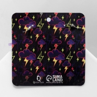 Серьги акрил &laquo;Облачко&raquo; с молниями, цветные в серебре