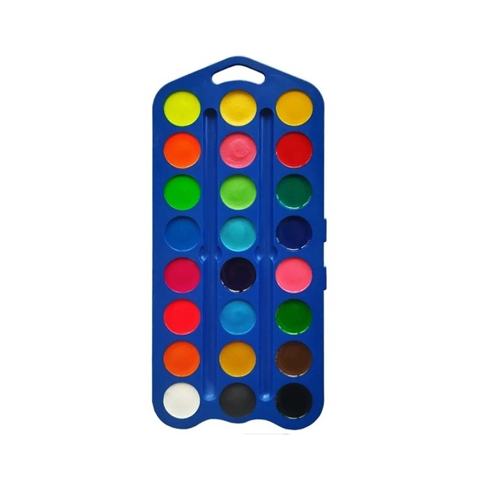 Акварель медовая 24 цвета, ЗХК "Я - Художник!", (12 основных, 6 перламутровых и 6 флуоресцентных цветов) без кисти, в пластиковой коробке, 227421539