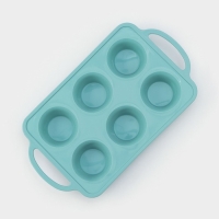 Форма для выпечки &laquo;Фигуры. Круг&raquo;, 32,5&times;18,5&times;4 см, 6 ячеек, (7&times;7&times;4 см), цвет бирюзовый