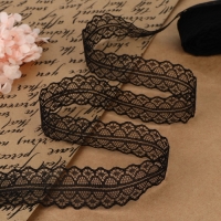 Кружево капроновое, 30 мм &times; 10 &plusmn; 1 м, цвет чёрный