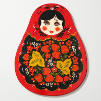 Доска разделочная &laquo;Матрёшка&raquo;, 20&times;26 см, хохлома