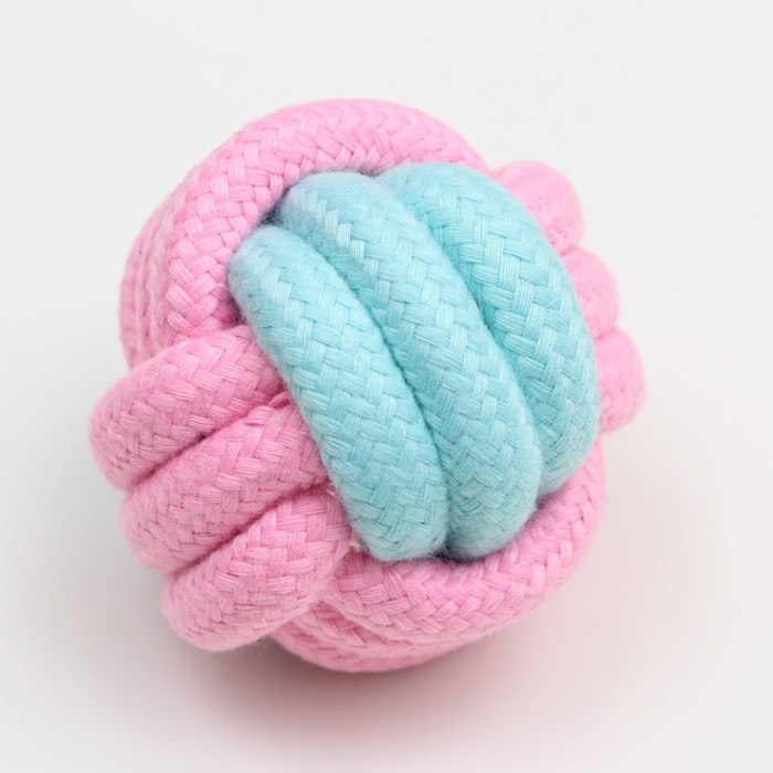 Мячик из каната, 6 см, мятный/розовый