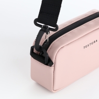 Сумка женская на молнии, TEXTURA, маленький размер, длинный ремень, цвет розовый