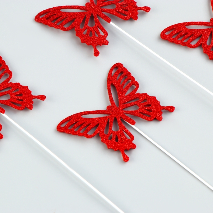Набор топперов &laquo;Бабочки&raquo;, цвет красный