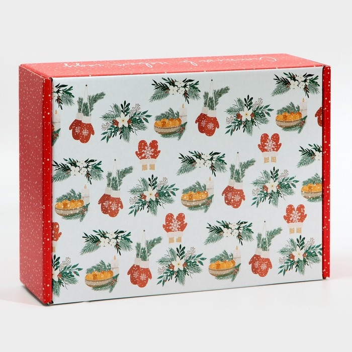Коробка подарочная новогодняя складная &laquo;Хюгге&raquo;, 30,7 х 22 х 9,5 см, Новый год