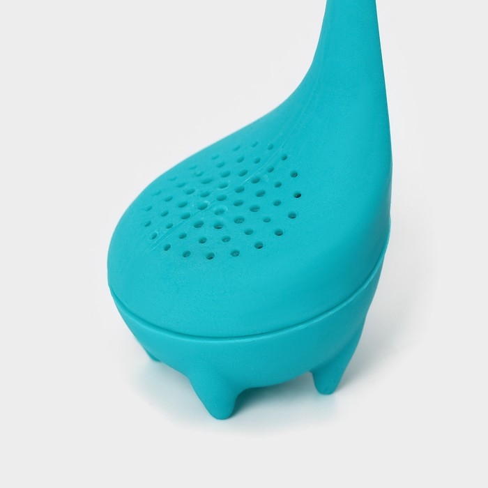 Ситечко для чая &laquo;Динозавр&raquo;, 14,5 см, цвет бирюзовый