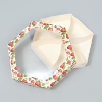 Коробка кондитерская складная, упаковка &laquo;Клубничка&raquo;, 23 х 23 х 4 см