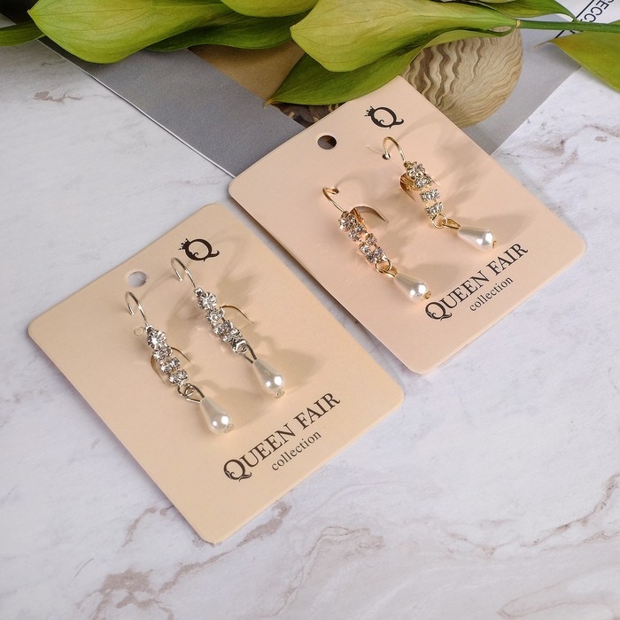 Серьги с жемчугом &laquo;Колосок&raquo; капля, цвет МИКС